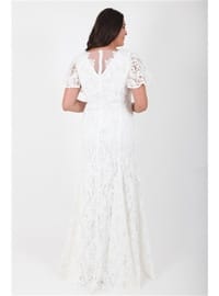 White - Plus Size Evening Dress
