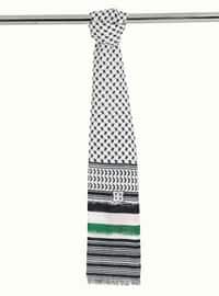 Multi Color - Palestinian Pushi Pattern Long Fringed Pashmina Shawl - Multi Colored - Shawl