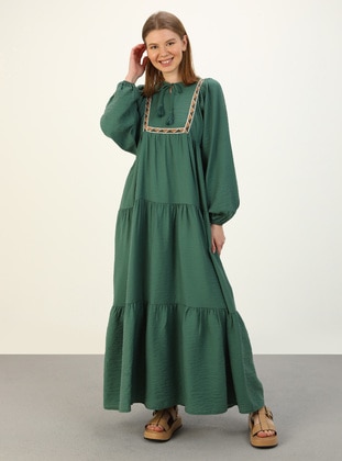 Dark Green - Modest Dress - Benin