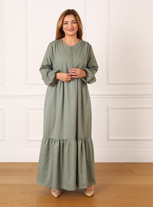 Green - Plus Size Dress - Alia