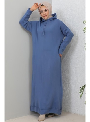 Blue - Knit Dresses - Benguen