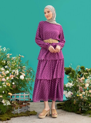 Cherry Color - Modest Dress - Refka