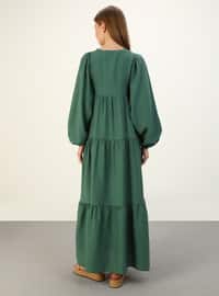 Dark Green - Modest Dress