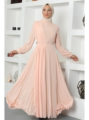 Powder Pink - Plus Size Evening Dress - Amine Hüma