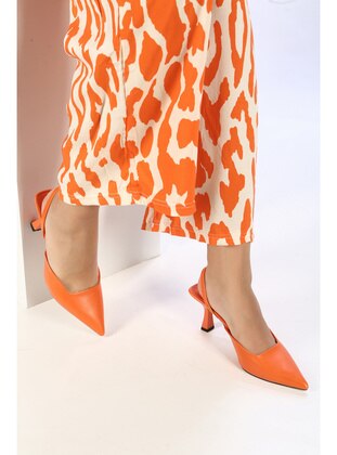 High Heel - Orange - Heels - Shoeberry