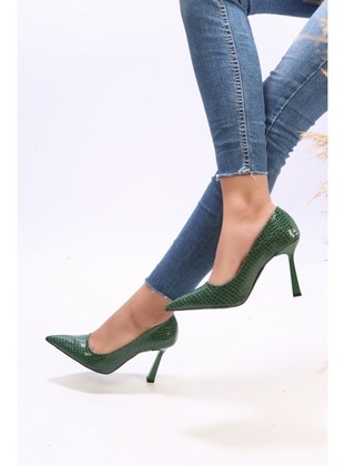 Stilettos & Evening Shoes - Green - Heels - Shoeberry