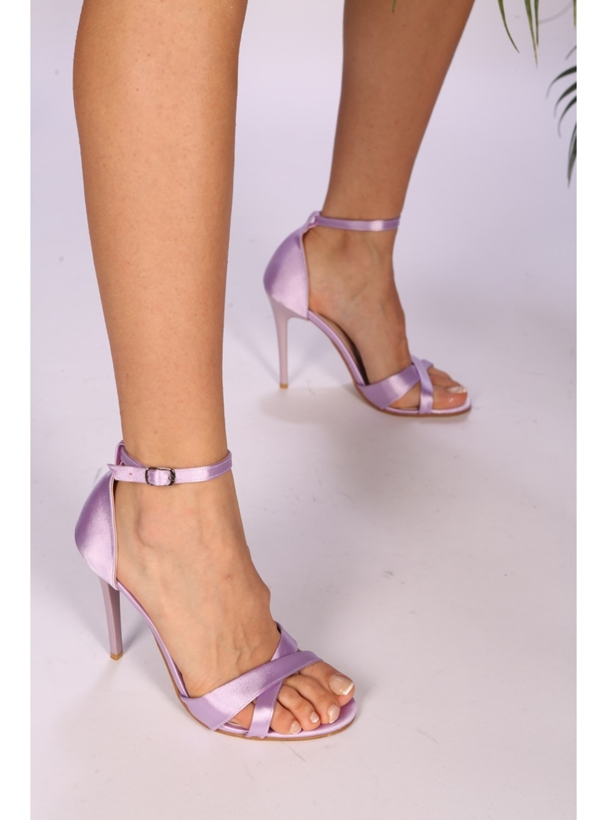 Lilac sandal - Lulus Search | Ankle strap high heels, Suede bow, Heels