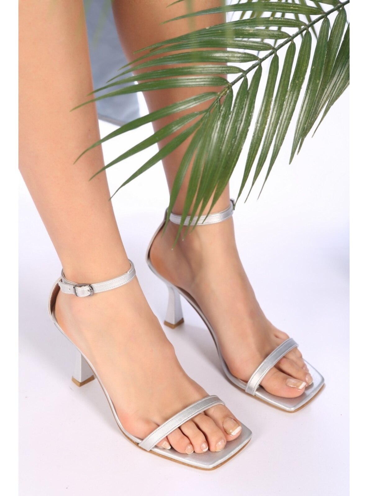 Sparkly Diamante Ankle Strap Square Toe Pyramid Block Heel Platform Hi –  FloralKini