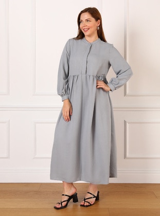 Gray Blue - Plus Size Dress - Alia