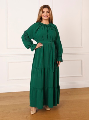 أخضر زمردي - فستان مقاس كبير - Alia
