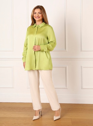 Green - Plus Size Tunic - Alia