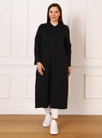 Black - Plus Size Topcoat