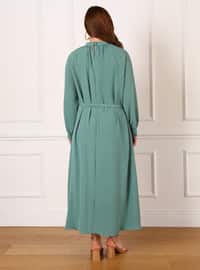 Dark Green Almond - Plus Size Dress