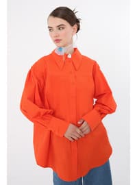 Orange - Cuban Collar - Blouses