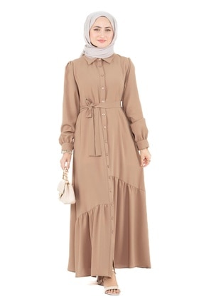 Camel - Modest Dress - Sevitli