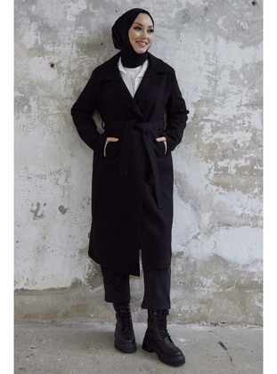 Black - Unlined - Coat - InStyle