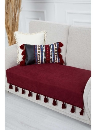 أحمر برغندي - رمي الأريكة - Aisha`s Design