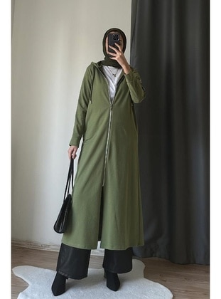 Olive Green - 400gr - Topcoat - Burcu Fashion