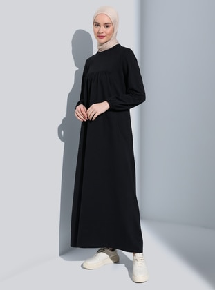 أسود - فستان مقاس كبير - Semra Aydın