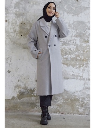 Grey - Fully Lined - Coat - InStyle