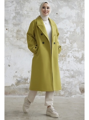 Olive Green - Fully Lined - Coat - InStyle