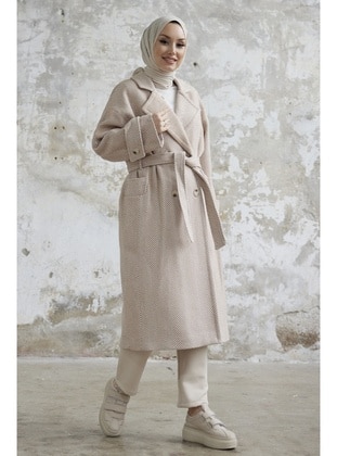 Beige - Fully Lined - Coat - InStyle