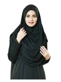 Siyah Namaz Elbisesi - Kabe Motifli Seccade ve Tesbih - İbadet Seti Siyah