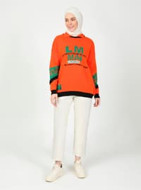 Orange - Unlined - Polo - Knit Sweaters