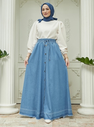 Blue - Plus Size Denim Skirts - Neways