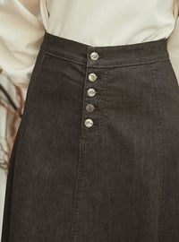 Dark Gray - Denim Skirt