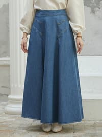 Dark Blue - Denim Skirt