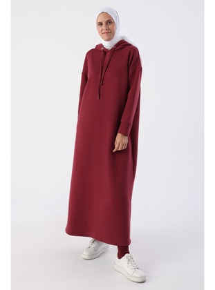 Burgundy - Modest Dress - ALLDAY