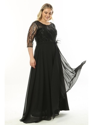 Black - Plus Size Evening Dress - Ladies First