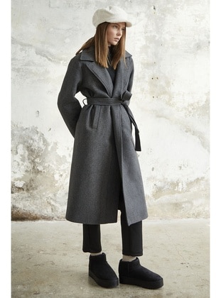 Anthracite - Fully Lined - Coat - InStyle
