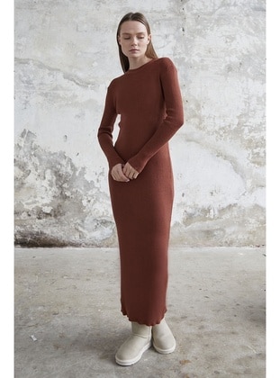 Brick Red - Knit Dresses - InStyle