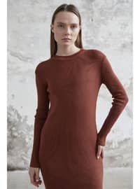 Brick Red - Knit Dresses