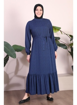Blue - Plus Size Dress - Ferace