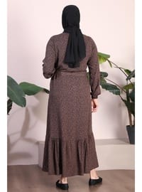 Brown - Plus Size Dress