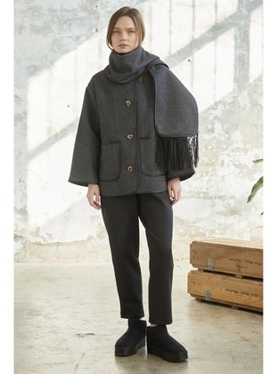 Anthracite - Fully Lined - Coat - InStyle