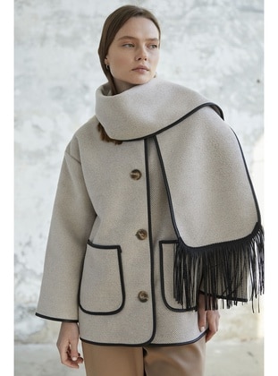 Ecru - Fully Lined - Coat - InStyle
