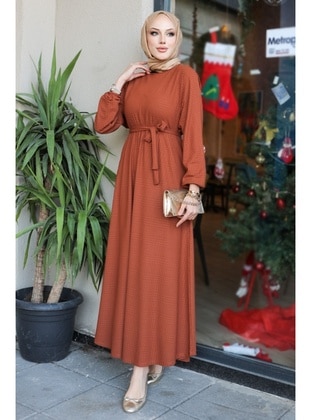 Brick Red - Modest Dress - Bestenur