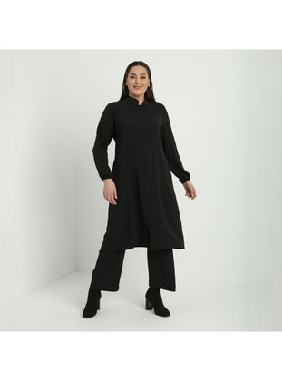 Black - Plus Size Suit - GELİNCE