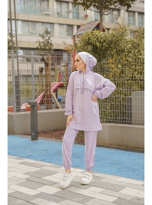 Lilac - Tracksuit Set - Burcu Fashion