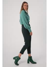 Green - Jacquard - Pants