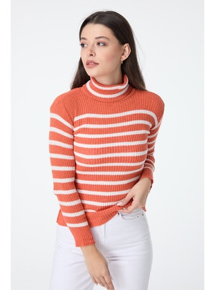 Orange - Knit Sweaters - Tofisa