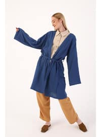 Blue - Unlined - Kimono