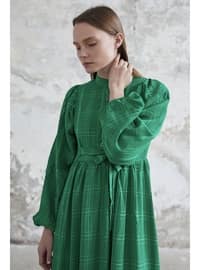 Green - Fully Lined - Modest Dress