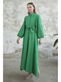 Green - Fully Lined - Modest Dress