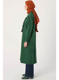Green Long Tunic With Knotted Chain Collar