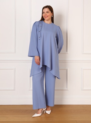 Blue - Plus Size Evening Suit - Alia